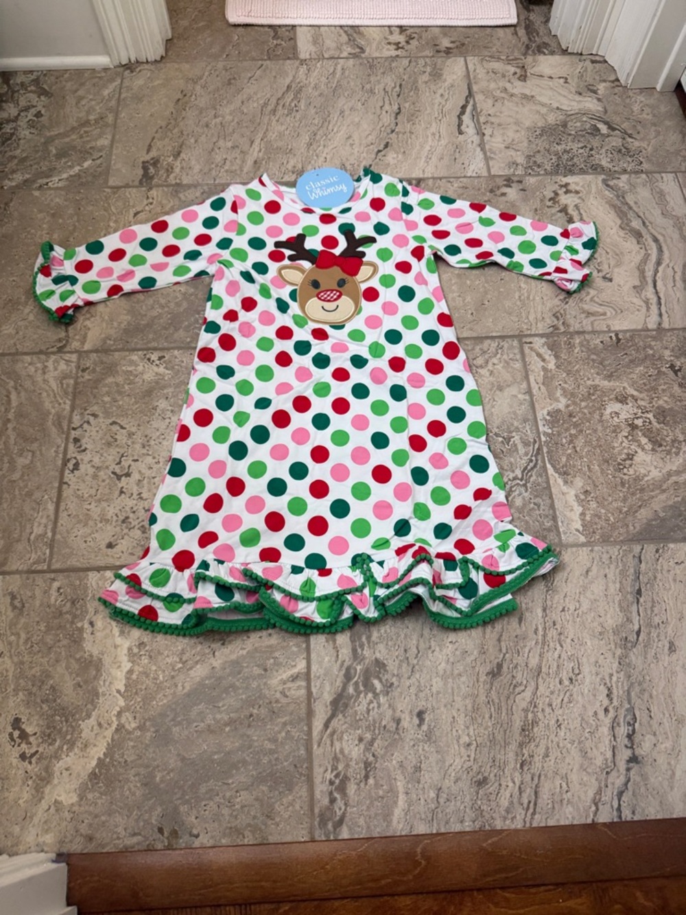 NWT Size 8 Classic Whimsy Polka Dot Reindeer Milly Dress